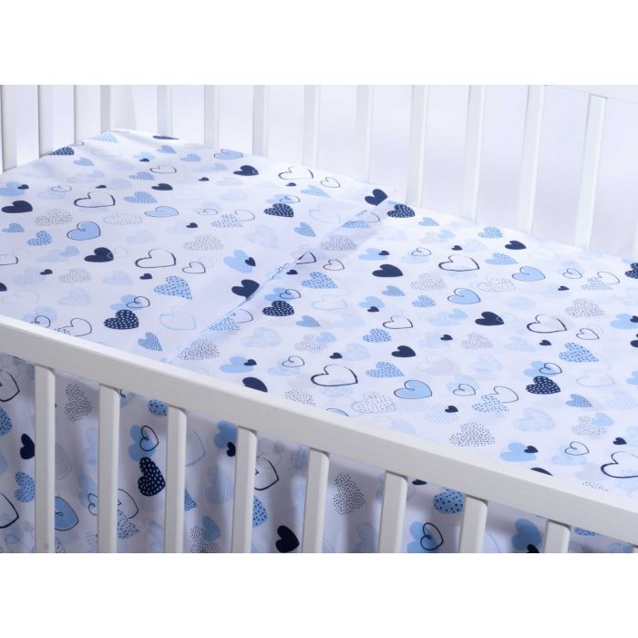 Voodipesu komplekt 135x100 "Südamekesed" sinist värvi