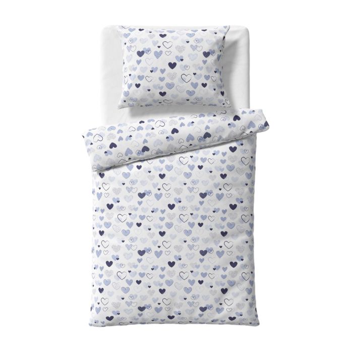 Voodipesu komplekt 135x100 "Südamekesed" sinist värvi