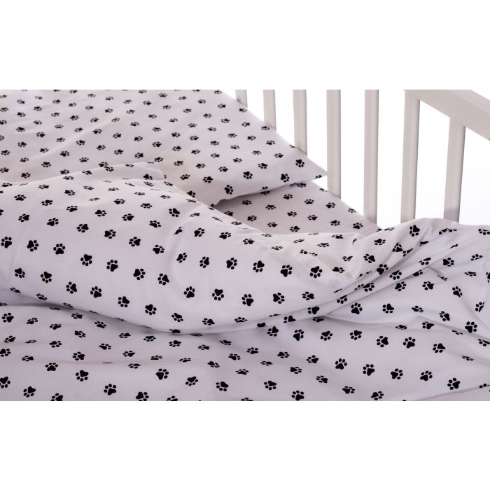 Beebi voodipesu 100x135 "Paws" valge