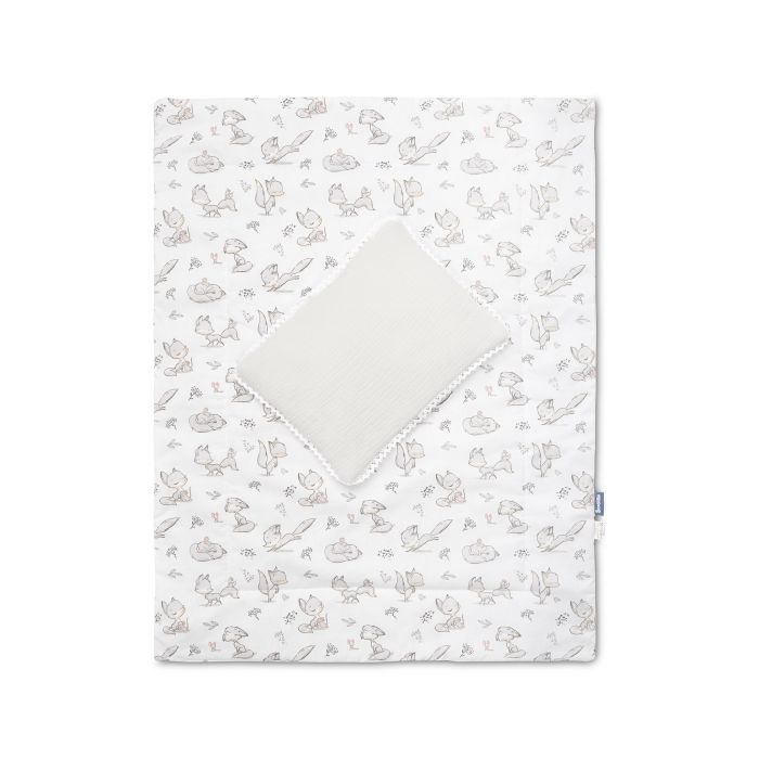 Musliin ja puuvillane beebitekk "Foxy" hall