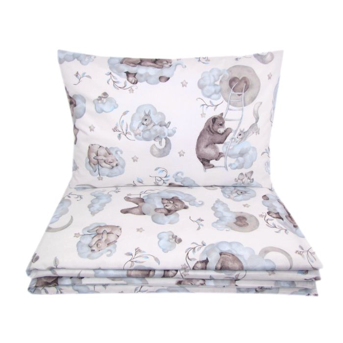 Voodipesu beebidele 135x100 "Cosy clouds" sinine