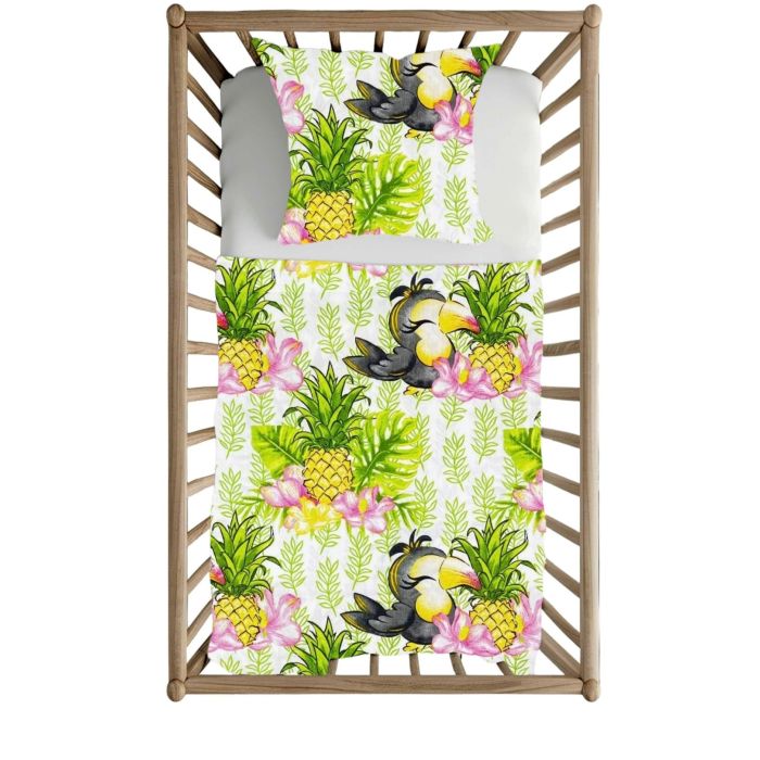 Voodipesu komplekt 135x100 "Ananas" roheline