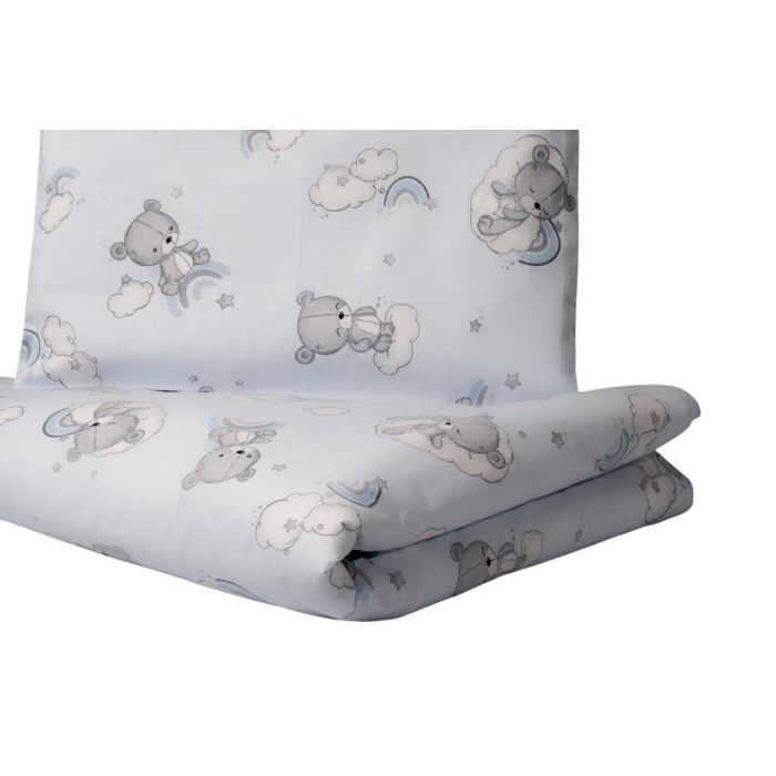 Voodipesu beebidele 135x100 "Teddy blue" 
