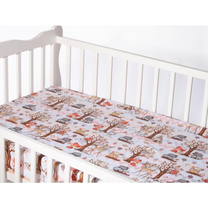 Kummiga voodilina "Raccoon" 60x120 - puuvil