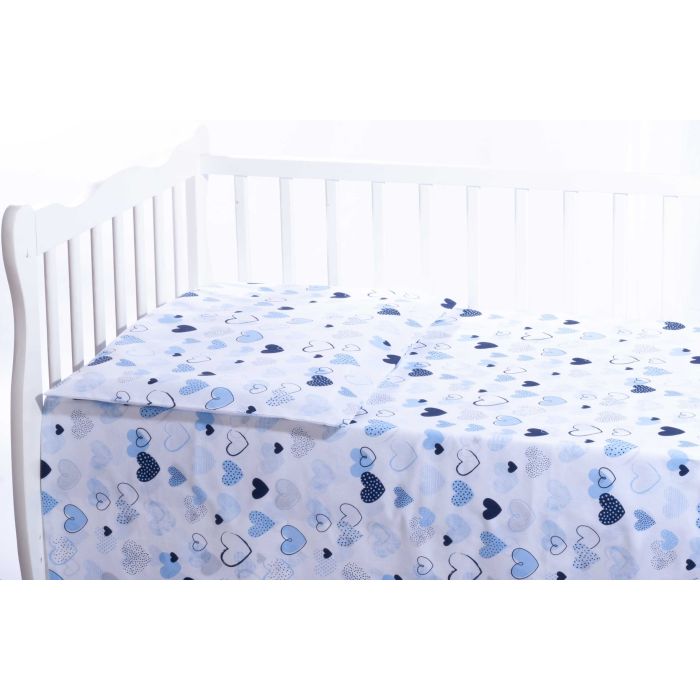 Voodipesu komplekt 135x100 "Südamekesed" sinist värvi