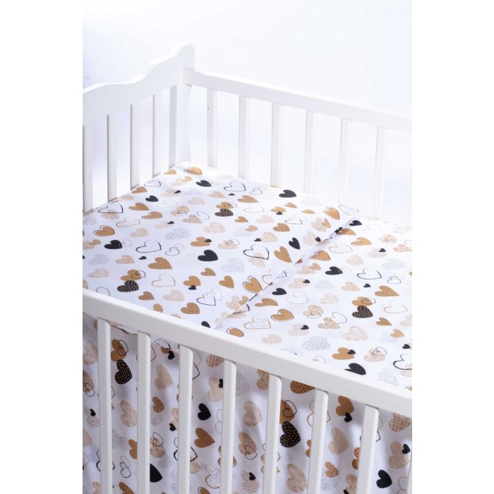 Voodipesu komplekt 135x100 "Südamekesed" kollast värvi