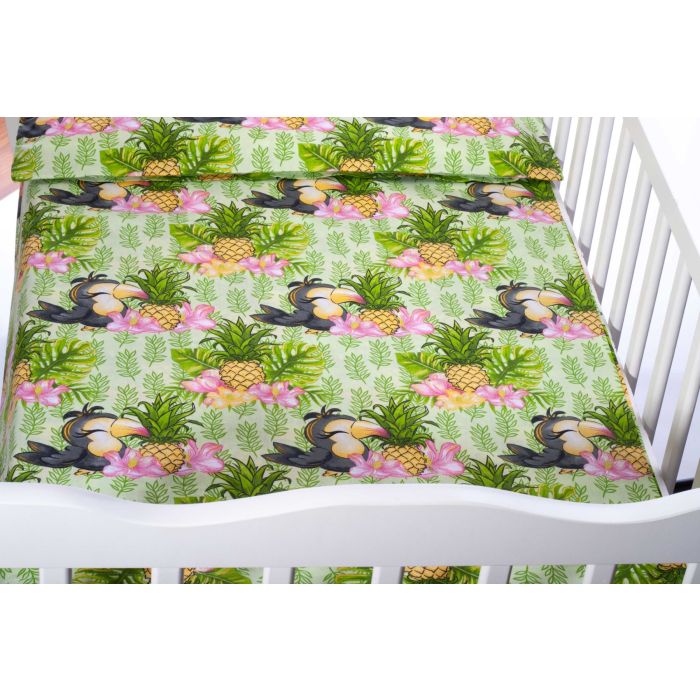 Voodipesu komplekt 135x100 "Ananas" roheline