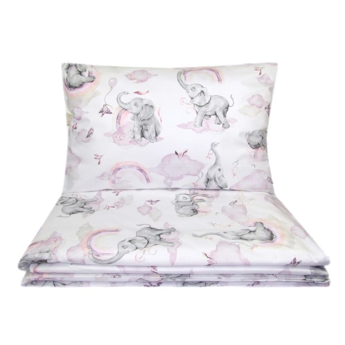 Voodipesu hälli  80x70cm "Elephants" roosa