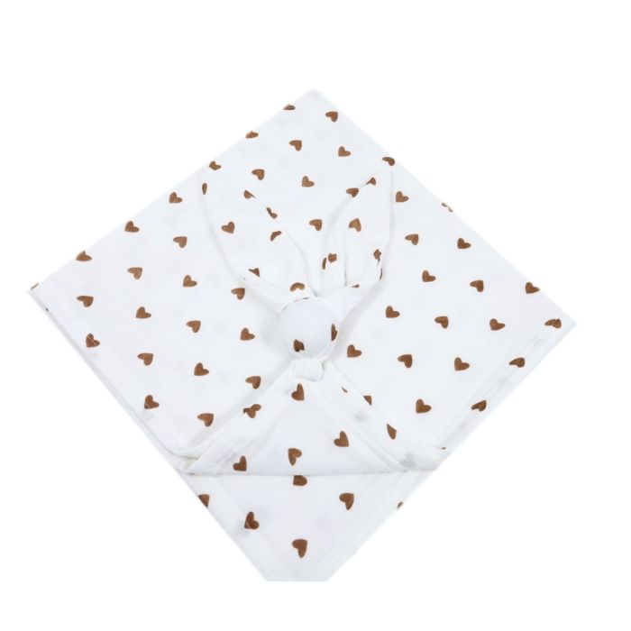 Musliintekk beebile koos kaisulapiga (70x100) – beežid südamed