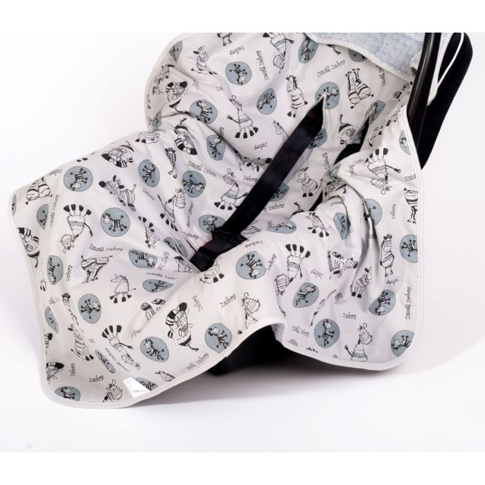 Soojakott-tekk vankrisse/turvatool  "Zebra" 80x80 cm