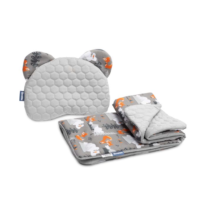 Komplektas kūdikiui "Mountain high" pledas 56x76 cm ir pagalvė 36x28 cm 
