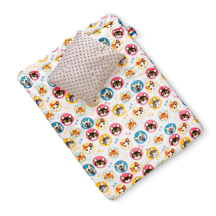 Hällikomplekt "Minky cat" pleed 100x75cm ja padi