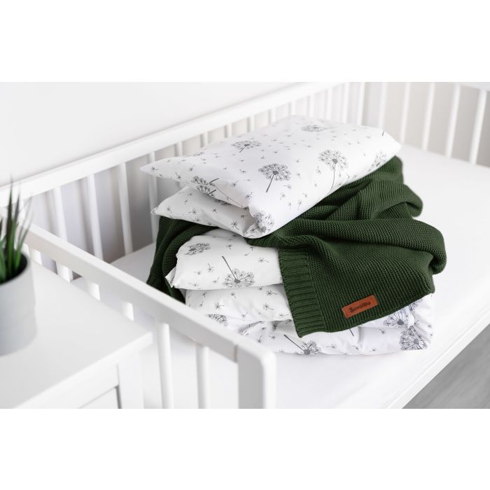 Kootud bambusviskoos beebitekk "Bamboo" 100x80 cm tumeroheline