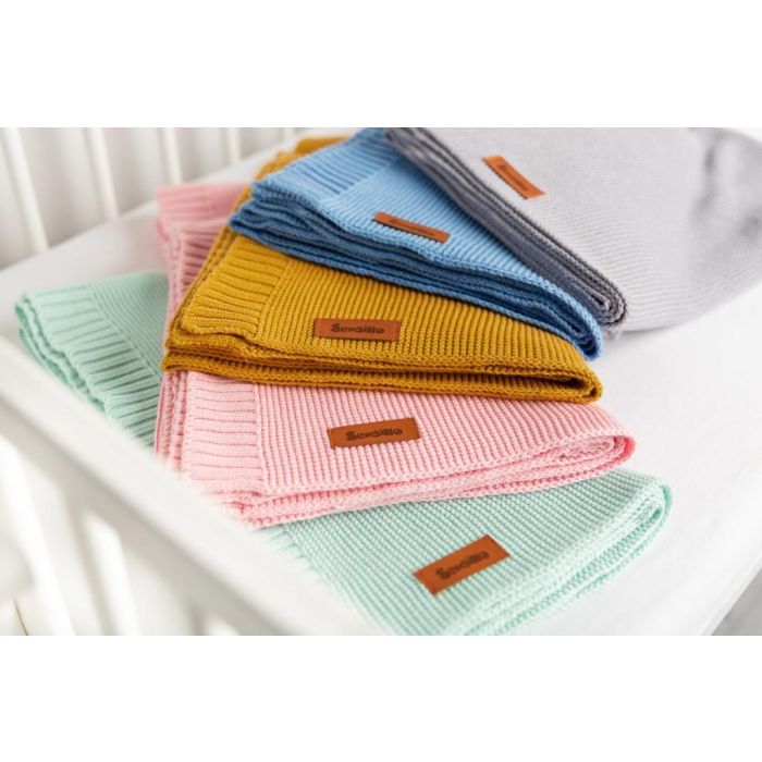 Kootud bambusviskoos beebitekk "Bamboo" 100x80 cm roosa