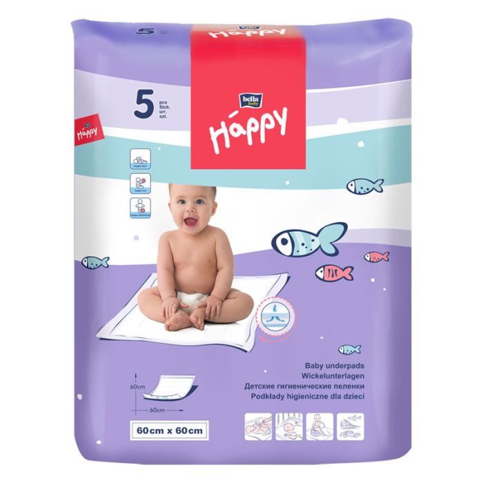 Ühekordsed vedelikukindlad aluslinad 60x60cm Bella, 5 tk