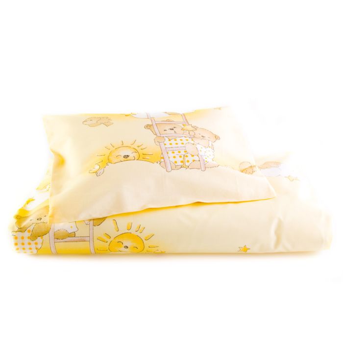 Patalynė kūdikio vežimėliui 70x50 "Debesėliai" geltonos spalvos