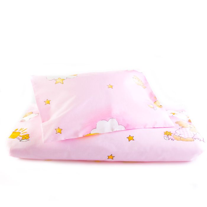 Patalynė kūdikio lopšiukuii 80x70cm "Debesėliai" rožinės sp.