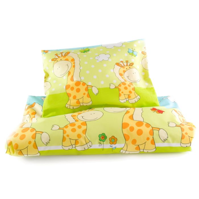 Patalynės komplektas vežimėliui "Žirafos" žalios sp.