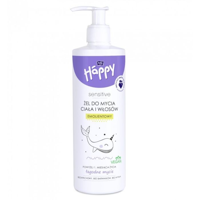 Bella happy prausimosi gelis kūdikiams ir vaikams su emolientais 2-in-1 400ml