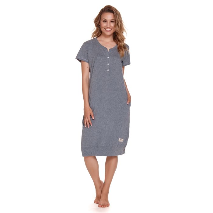 Puuvillane öösärk rasedatele naistele  "VERONA" Dark grey S-XXL 