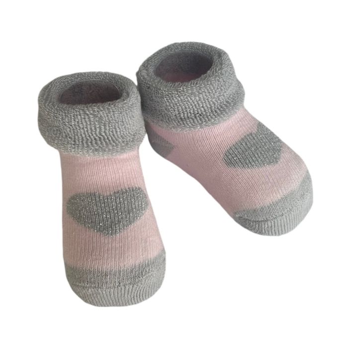 Puuvillased beebisokid 0-6 k, Hearts pink