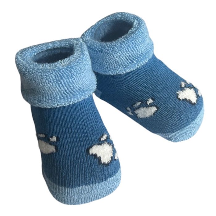 Puuvillased beebisokid 0-6 k, Paws blue