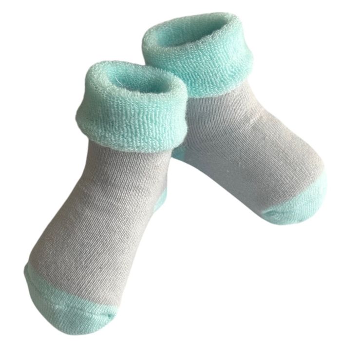 Puuvillased beebisokid Grey-mint