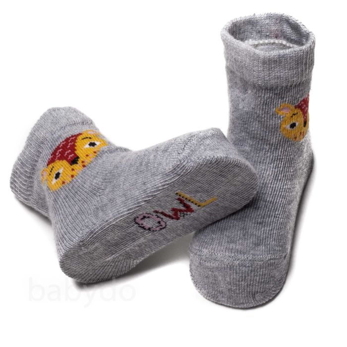 Puuvillased beebisokid "Owls" grey