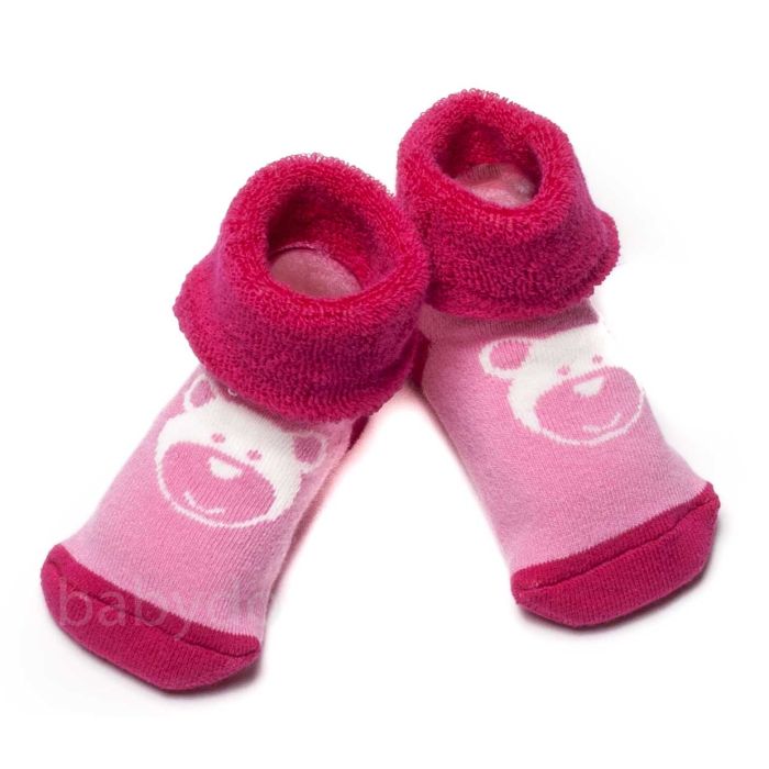 Puuvillased beebisokid Bear Pink