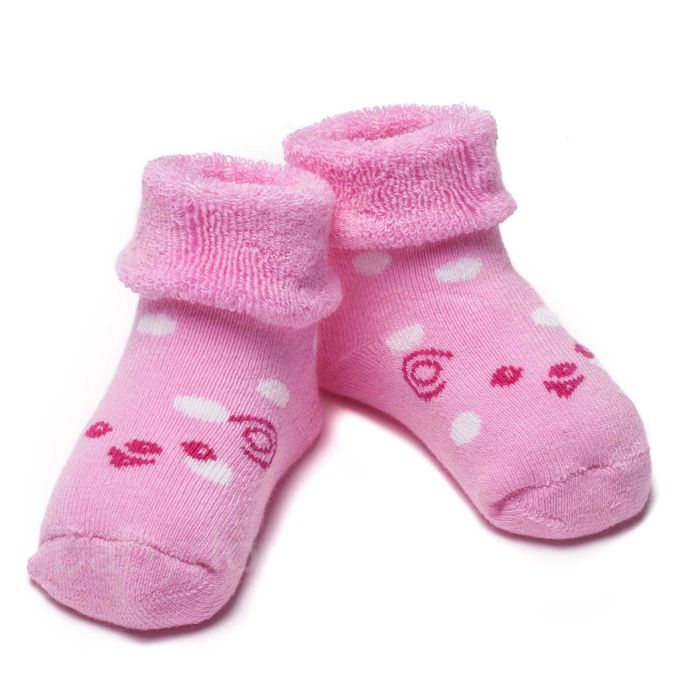 Puuvillased beebisokid Mouse Pink