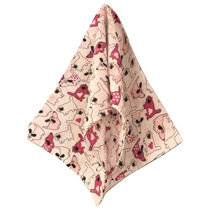 Puuvillased marlirätid mähkmed Lux 60x80cm "Cats" roosa 1tk