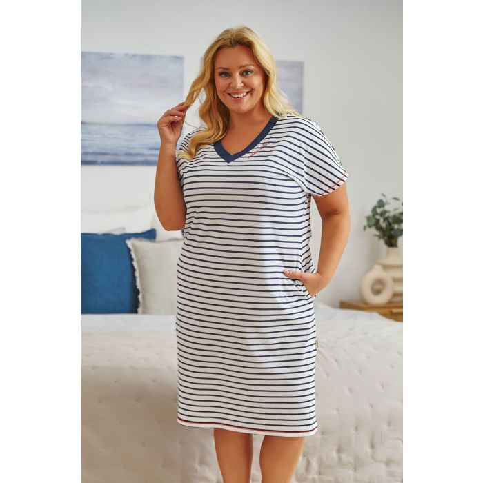 Puuvillane öösärk naistele "Marine" L-3XL