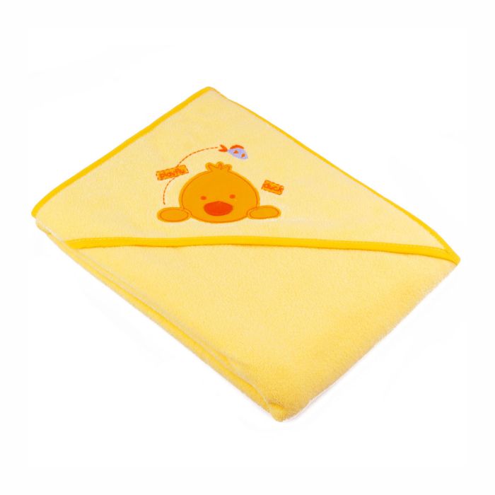 Kapuutsiga vannilina "Lux" 80x80cm "termofrotte" kollane