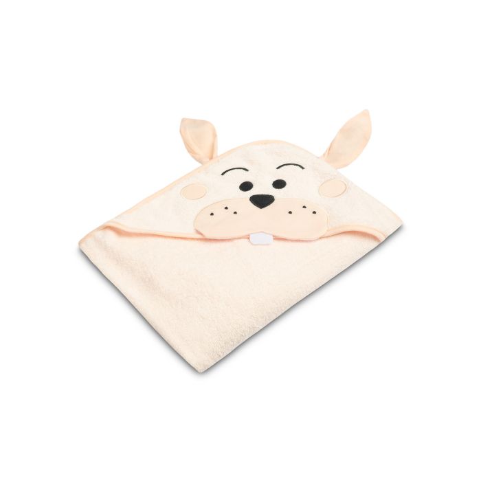 3D vannilina kapuutsiga beebile "Funny Bunny"100x100cm "frotte" roosa