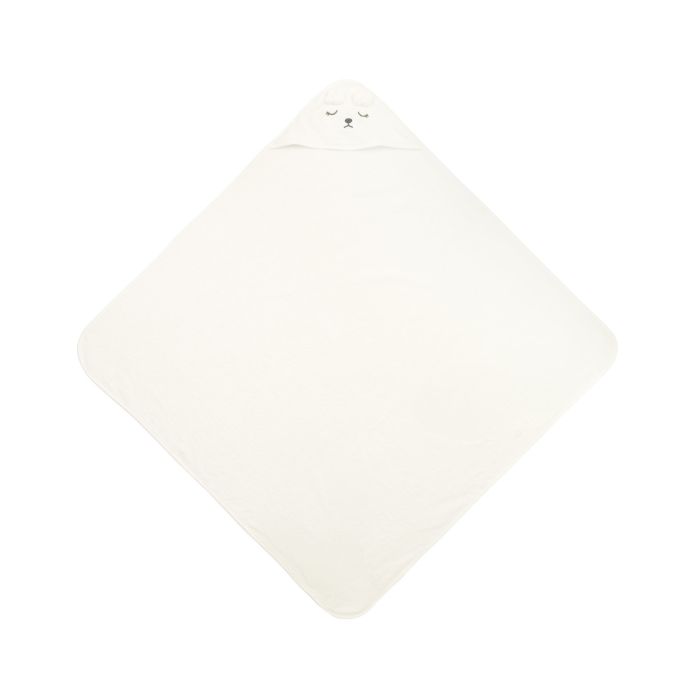 3D kapuutsiga vannilina "White bear"100x100cm "frotte"