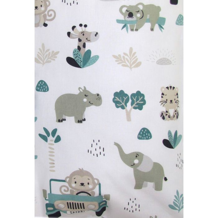 Kummiga voodilina 120x60 "Safari time" - puuvil