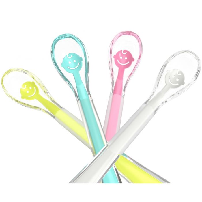 BabyOno silikoon lusikas ergonoomiline, valge