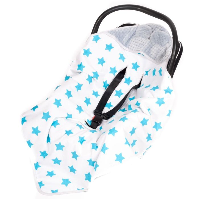 Soojakott-tekk vankrisse/turvatool "Blue stars" 80x80 cm