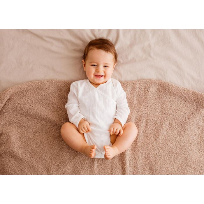 Smėlinukas kūdikiui iš muslino medvilnės  "Silky" ecru