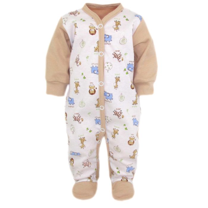 Beebi tudukombe - romper "Zoo" beež