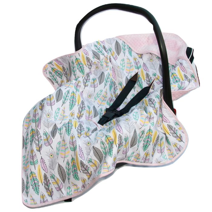 Soojakott-tekk vankrisse/turvatool "Feathers" 80x80cm 