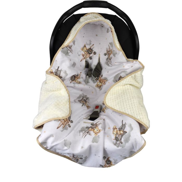 Turvahälli tekk ja soojakott  "Bear pilot" ecru 