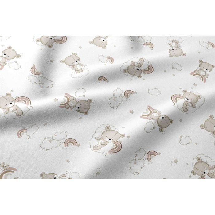 Puuvillane kummiga voodilina 60x120 cm "Teddy ecru" 
