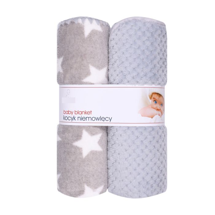 Tekid lastele "DUO" 80x90 cm hall, 2tk. Beebi tekk. Babydo - Beebikeskus e-pood