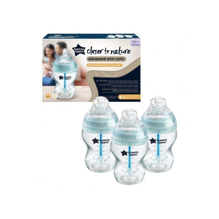 Gaasivaluvastased lutipudelid Tommee Tippee Anti-colic 0k+ 260ml 3tk