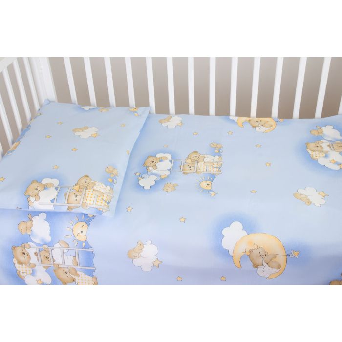 Voodipesu komplekt koos kaitsega "Pilved", sinine