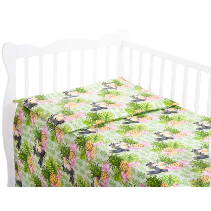Voodipesu komplekt 135x100 "Ananas" roheline