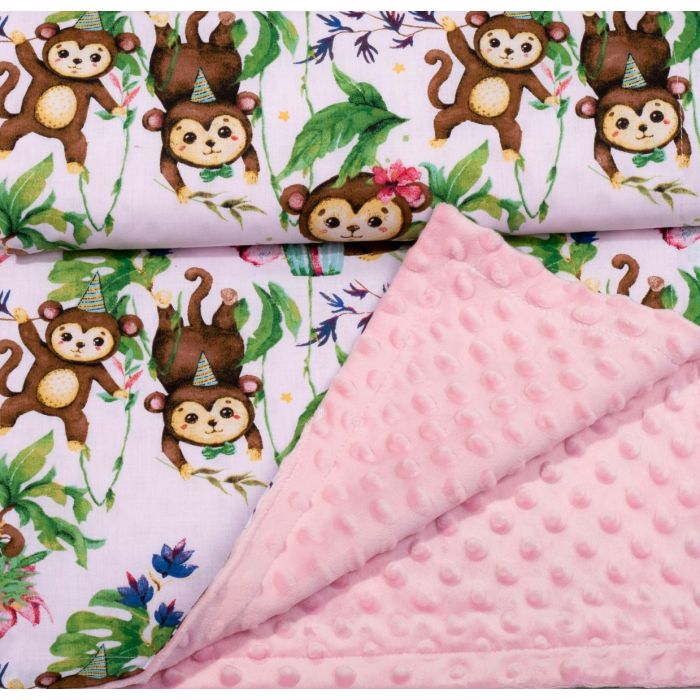 Beebitekk 100x75cm "Monkey's fiesta" roosa 