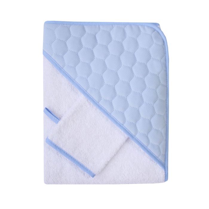 Vannirätikud kapuutsiga ja pesukinnas "Bubbles" 100X100cm sinine