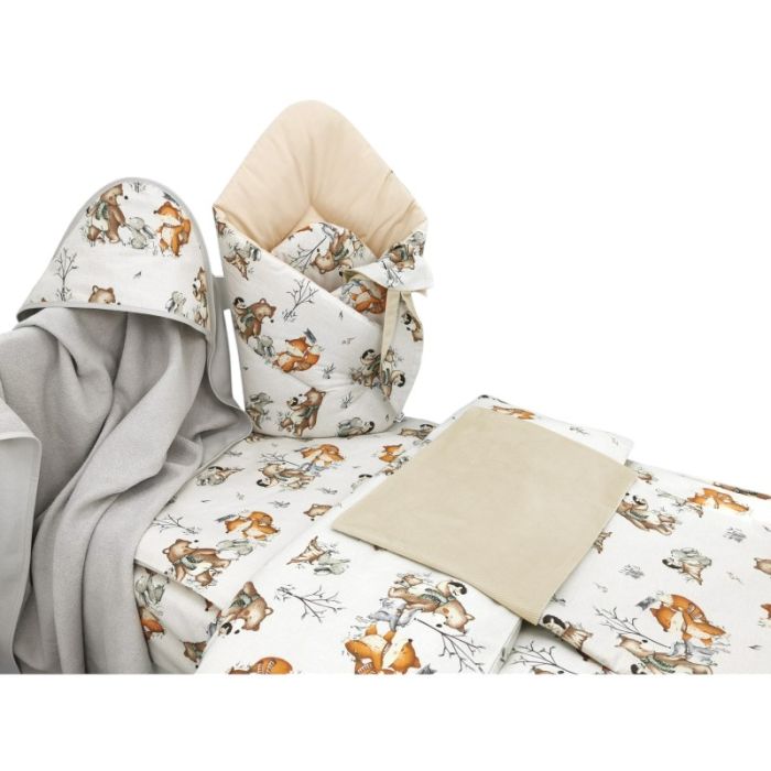 6-osaline vastsündinu komplekti "Beige forest family"  osta veebist